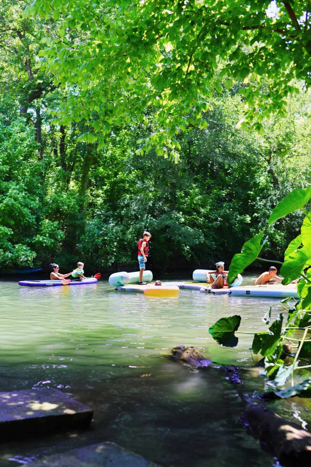 Family enjoying the creek